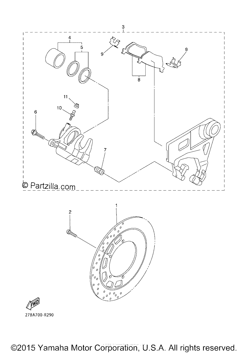 Diagrama de REAR BRAKE CALIPER