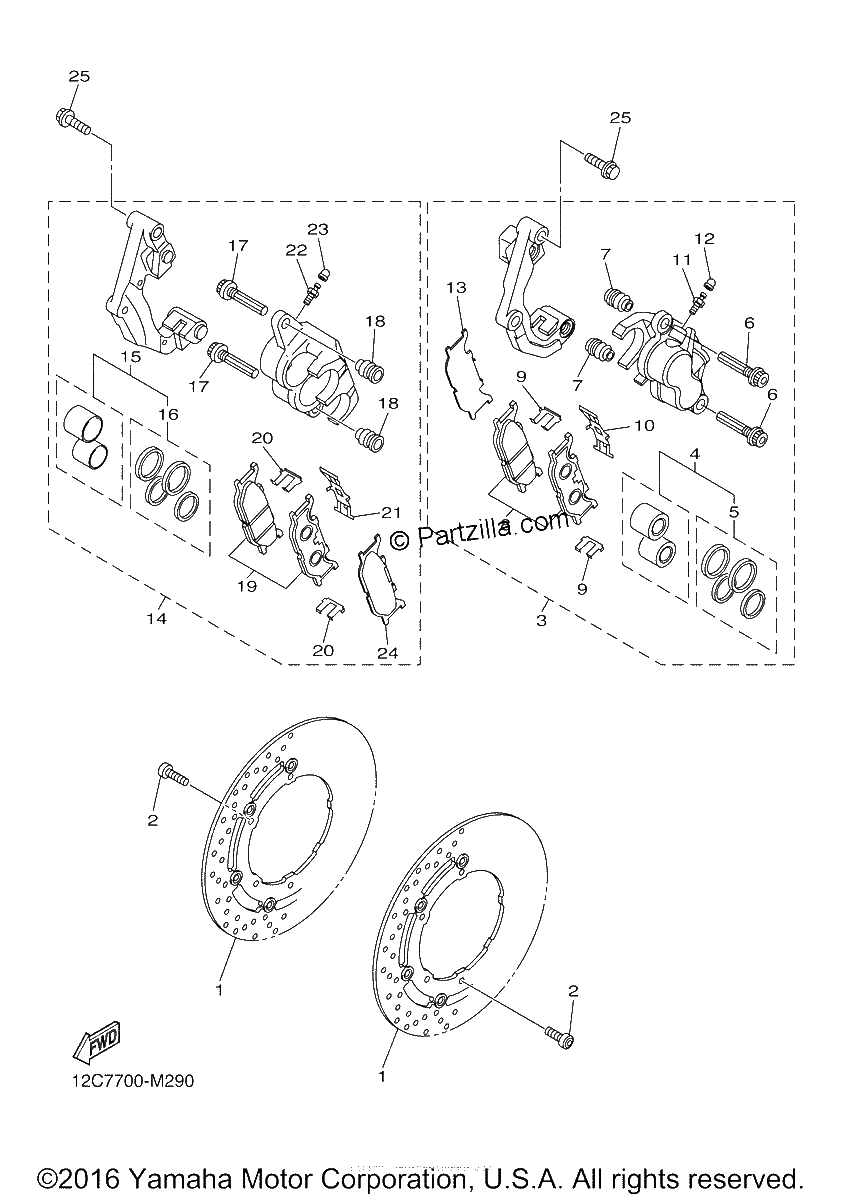 Diagrama de FRONT BRAKE CALIPER