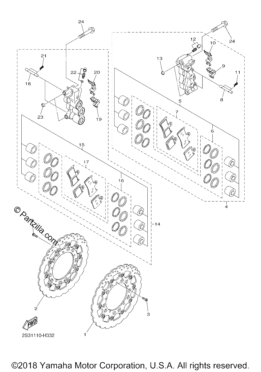Diagrama de FRONT BRAKE CALIPER