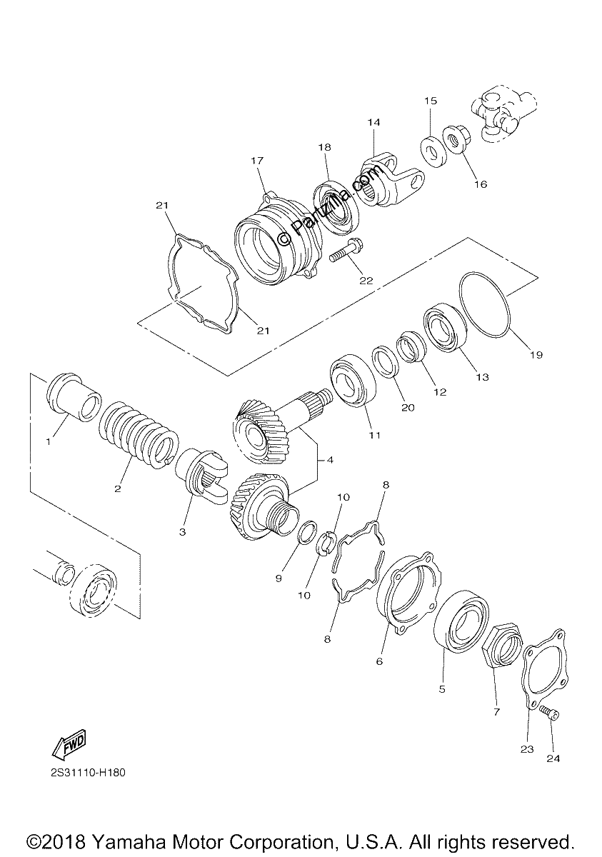 Diagrama de MIDDLE DRIVE GEAR