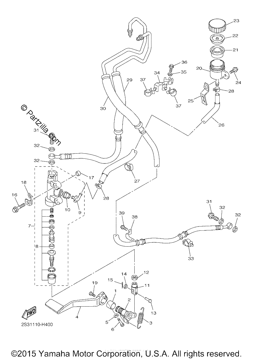 Diagrama de REAR MASTER CYLINDER
