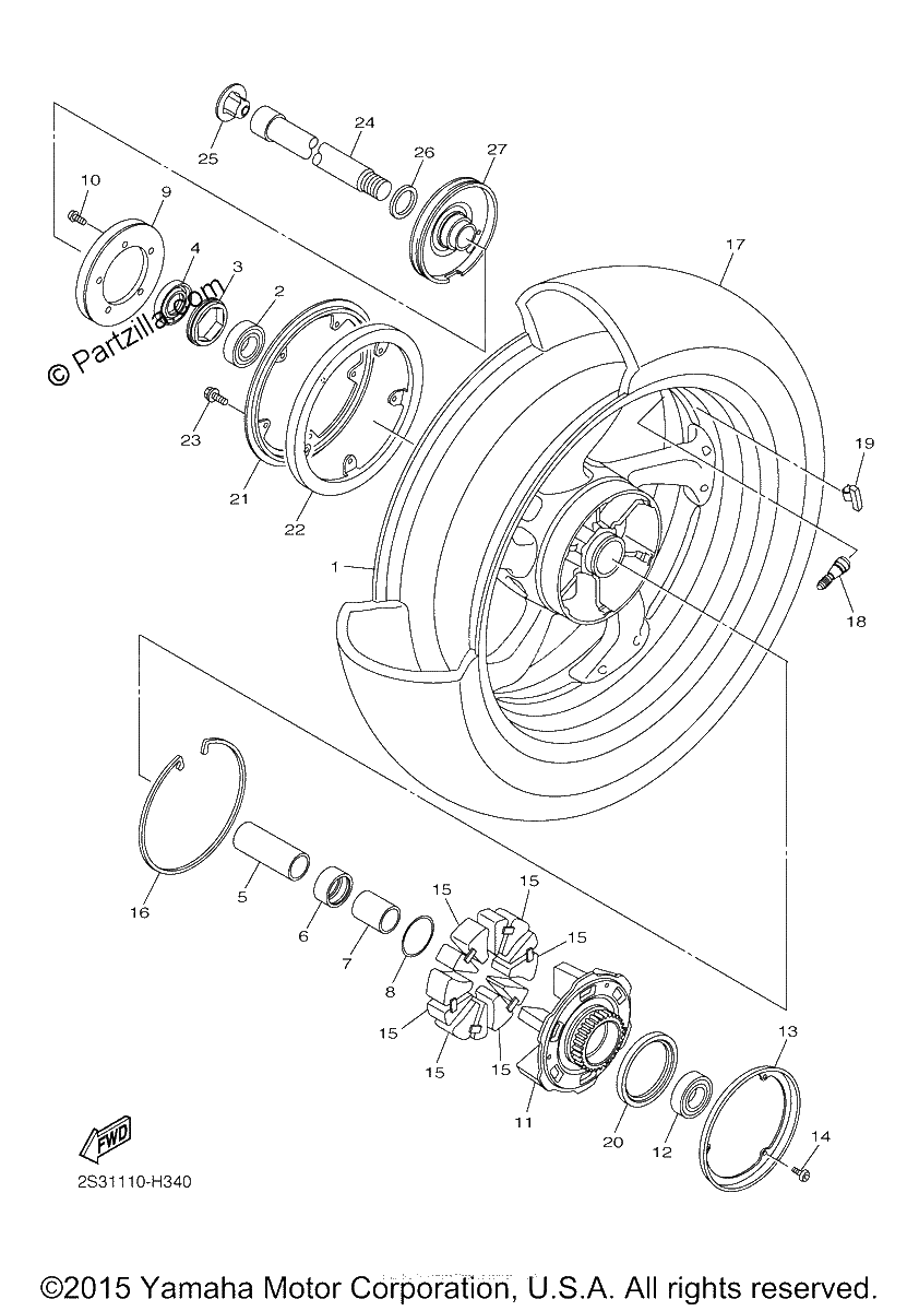 Diagrama de REAR WHEEL