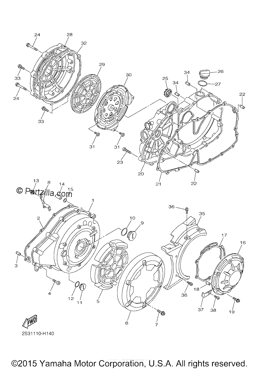 Diagrama de CRANKCASE COVER 1