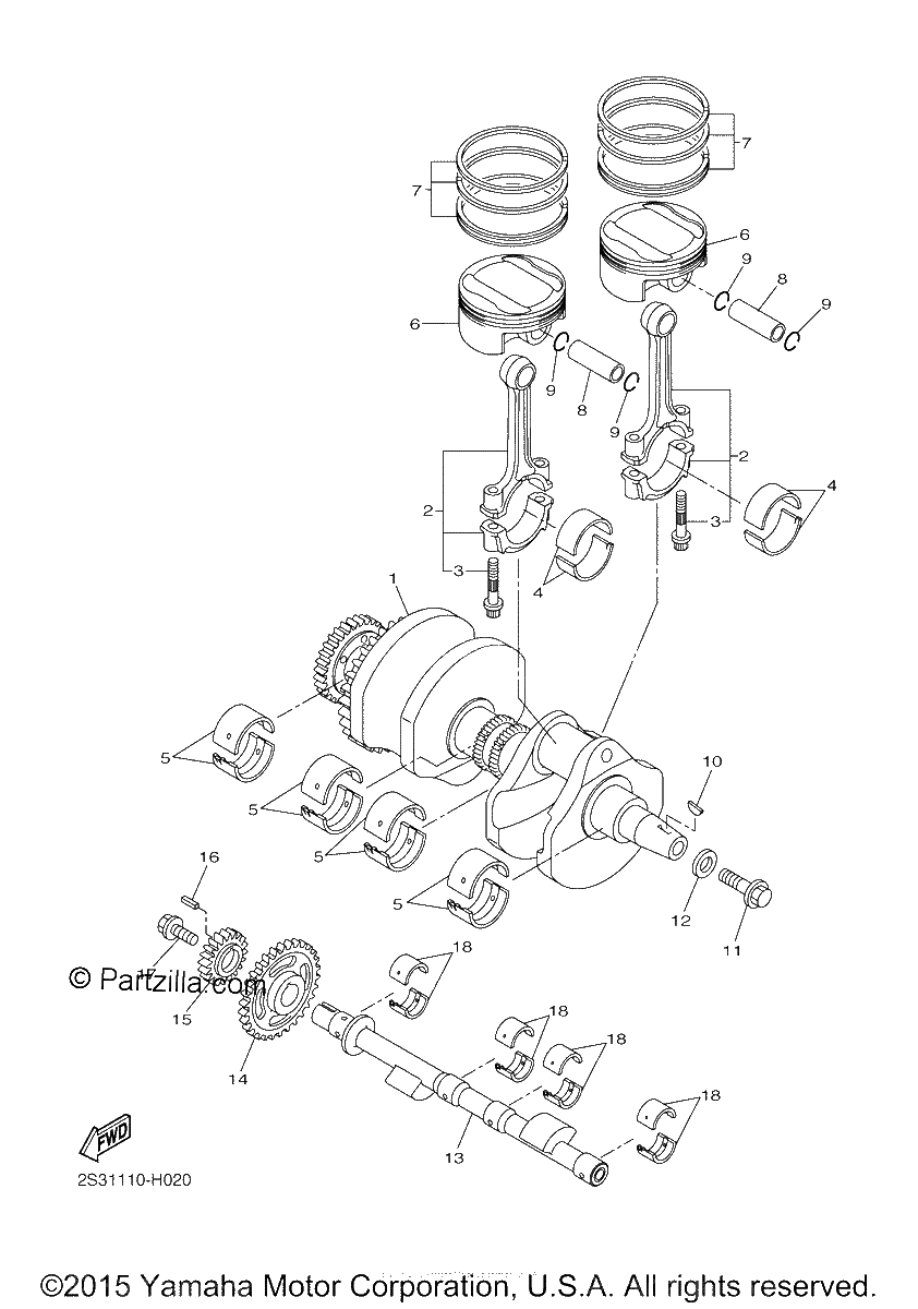 Diagrama de CRANKSHAFT PISTON