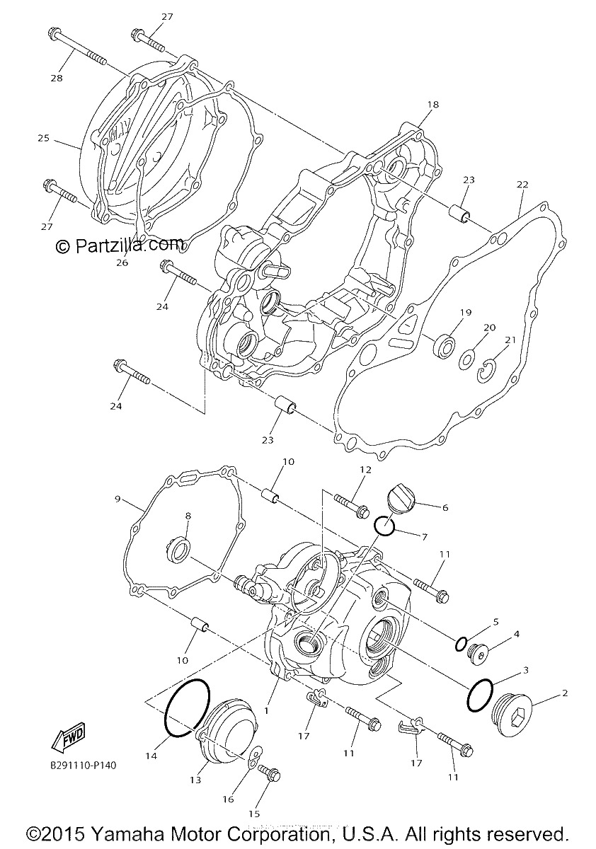 Diagrama de CRANKCASE COVER 1
