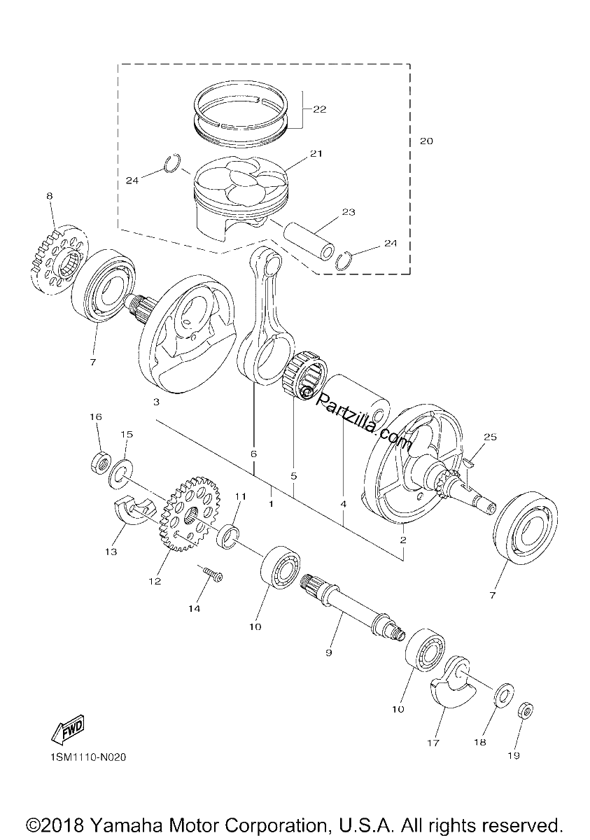 Diagrama de CRANKSHAFT PISTON