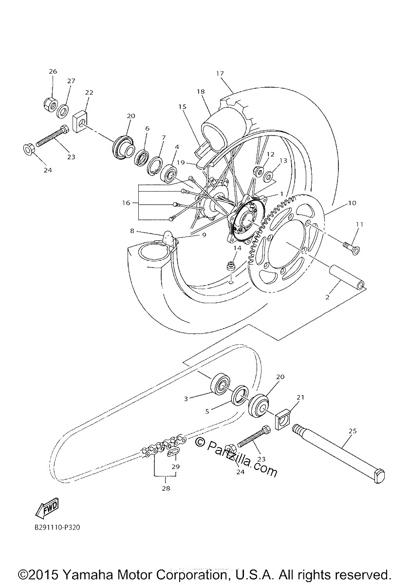 Diagrama de REAR WHEEL