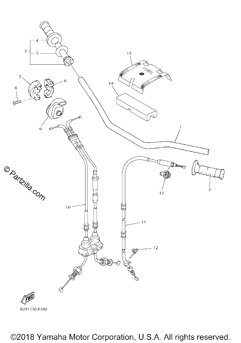 Diagrama de STEERING HANDLE CABLE