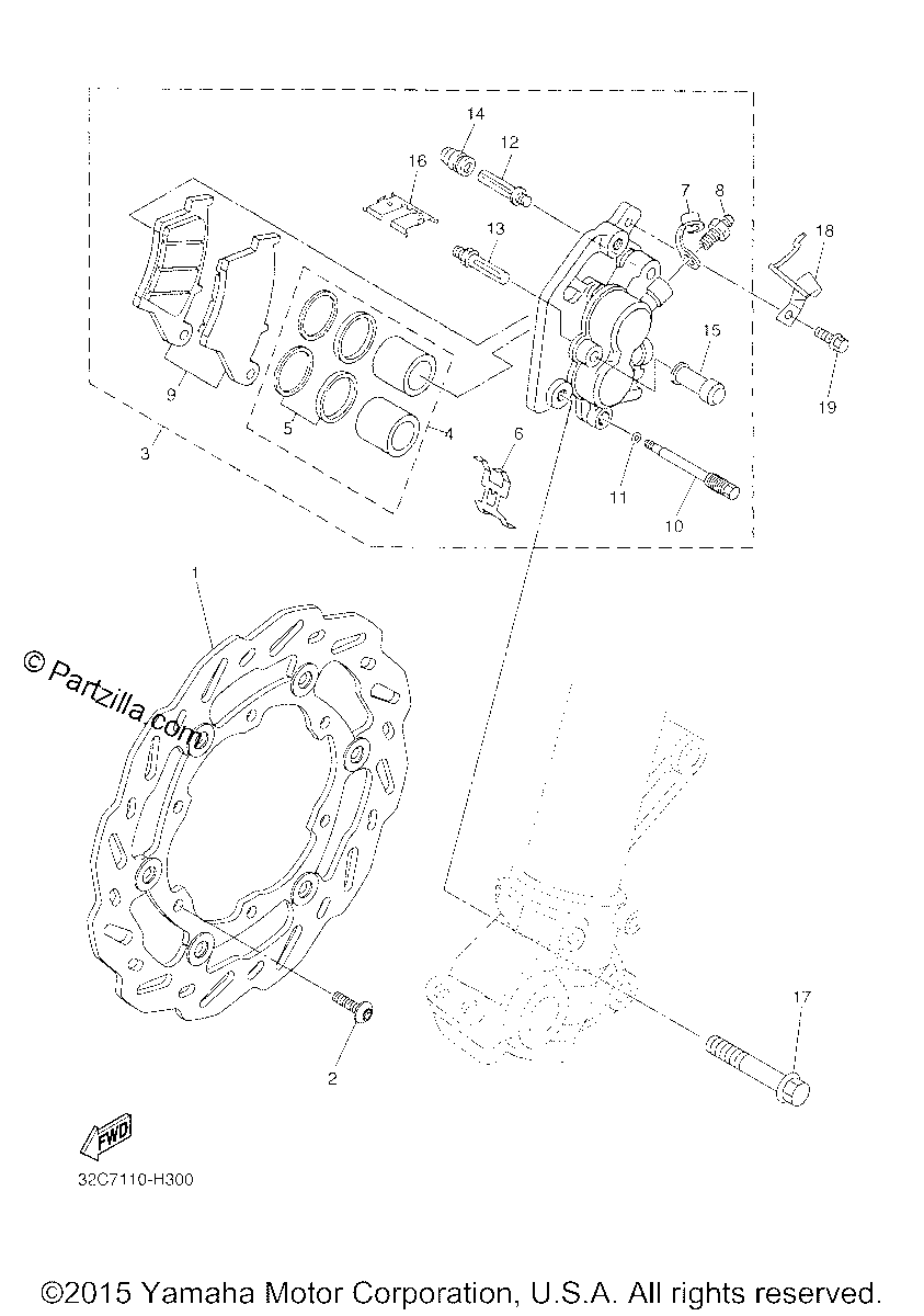 Diagrama de FRONT BRAKE CALIPER