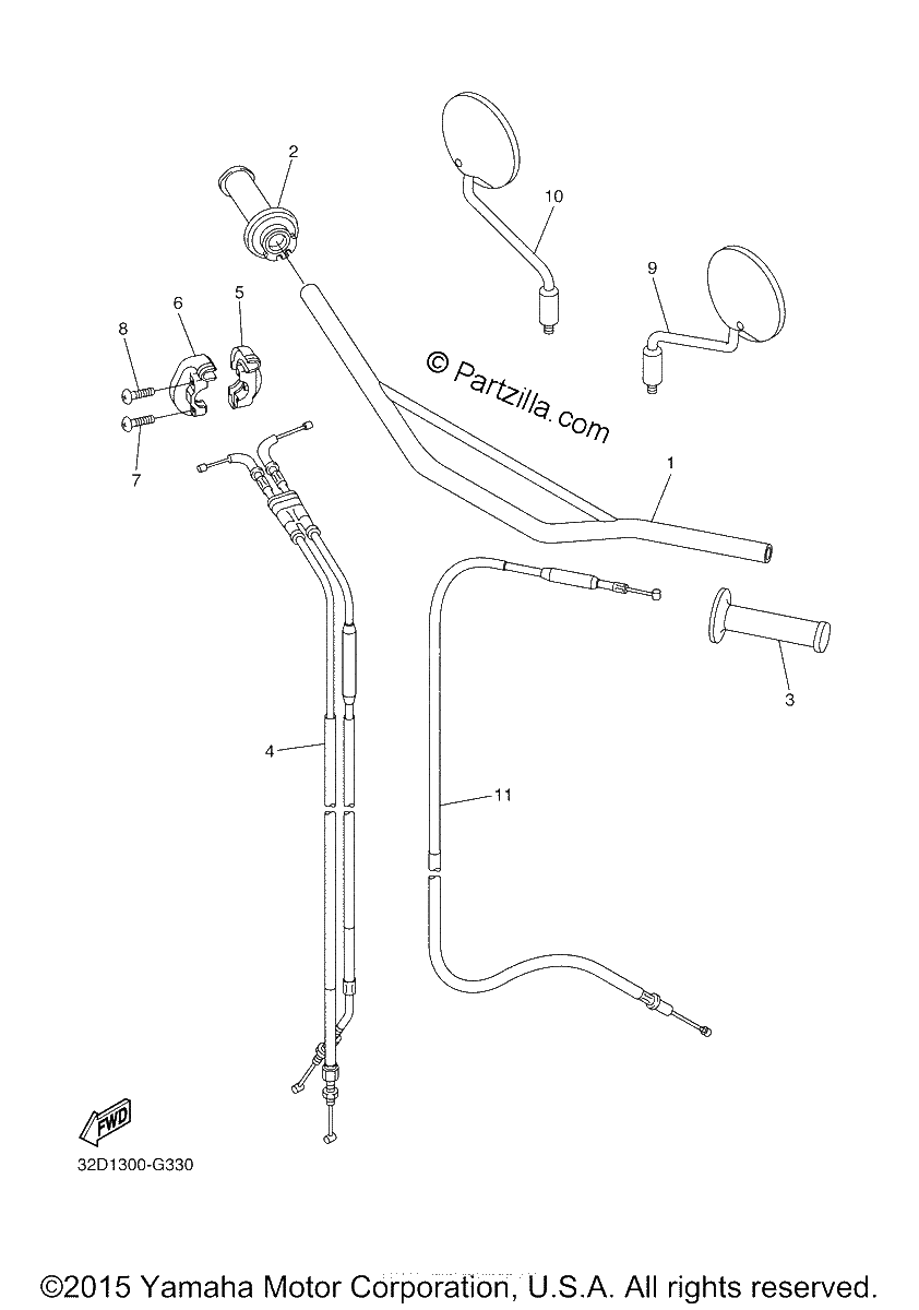 Diagrama de STEERING HANDLE CABLE