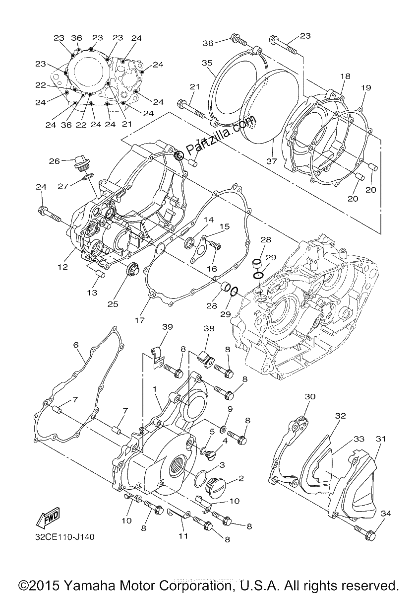 Diagrama de CRANKCASE COVER 1