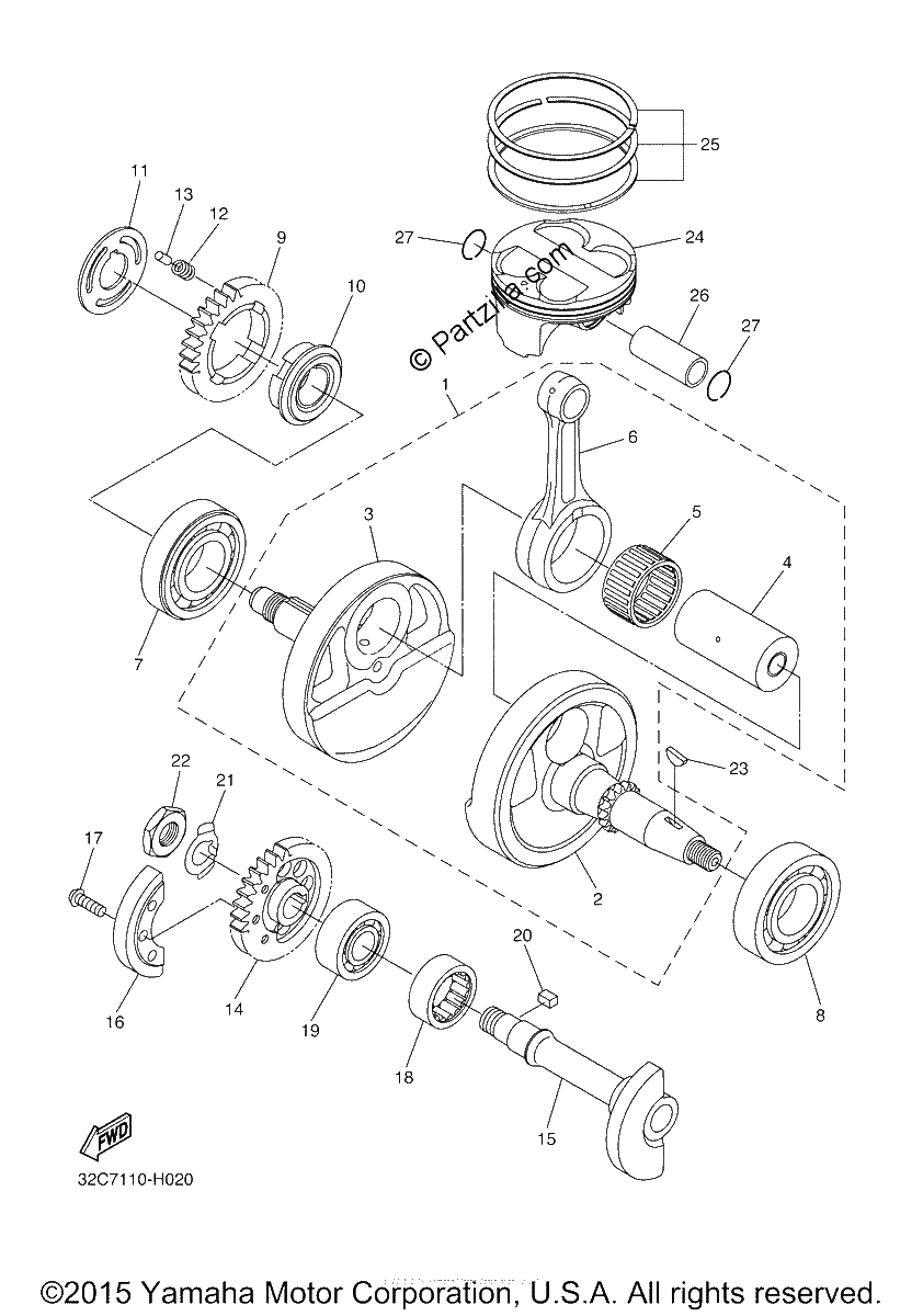 Diagrama de CRANKSHAFT PISTON