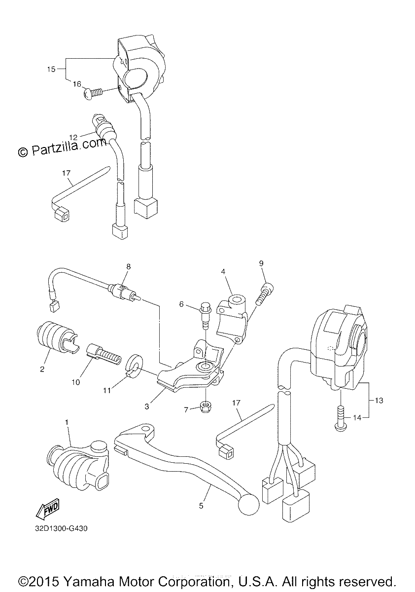 Diagrama de HANDLE SWITCH LEVER