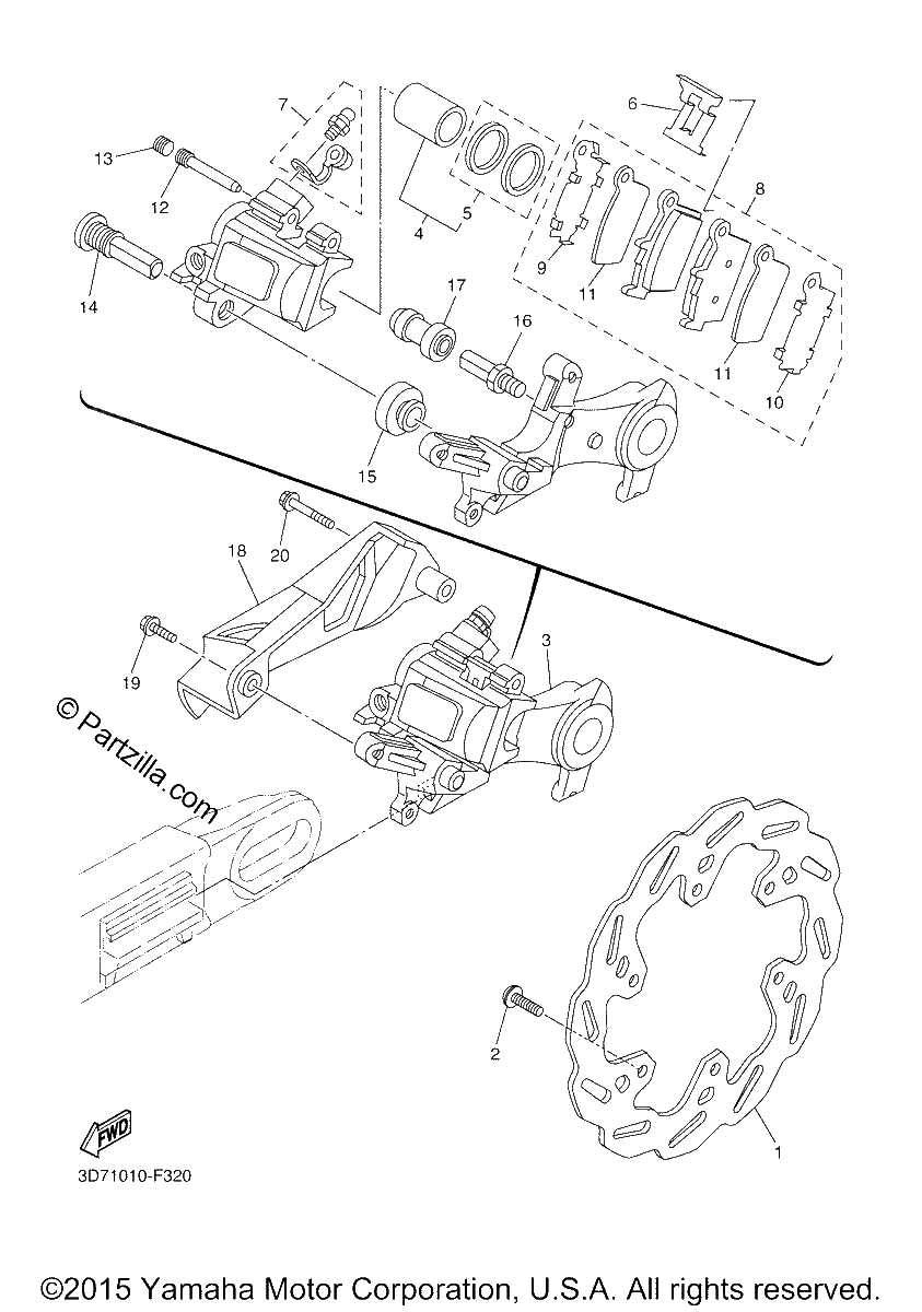 Diagrama de REAR BRAKE CALIPER