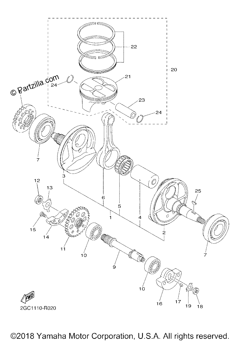 Diagrama de CRANKSHAFT PISTON