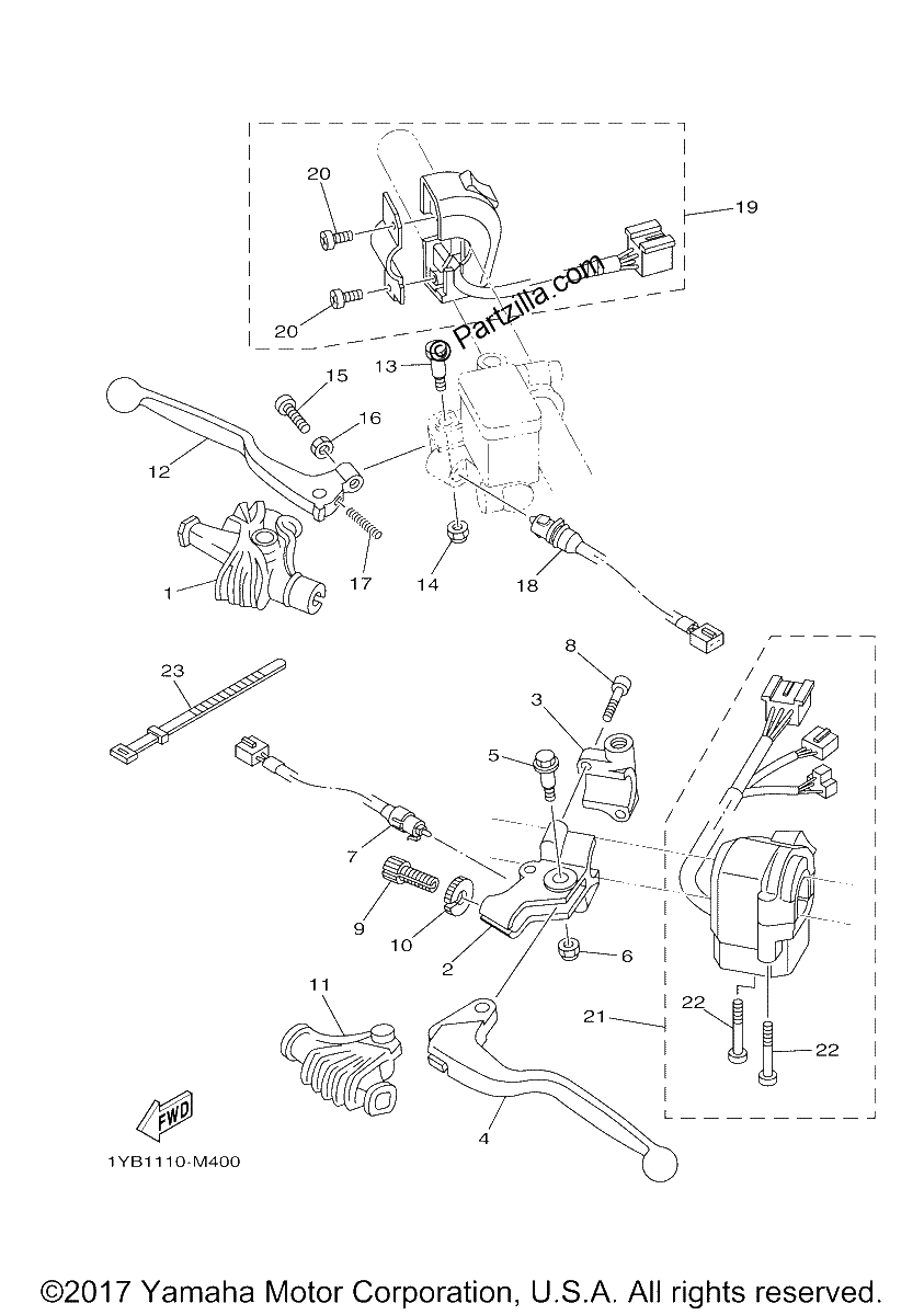 Diagrama de HANDLE SWITCH LEVER