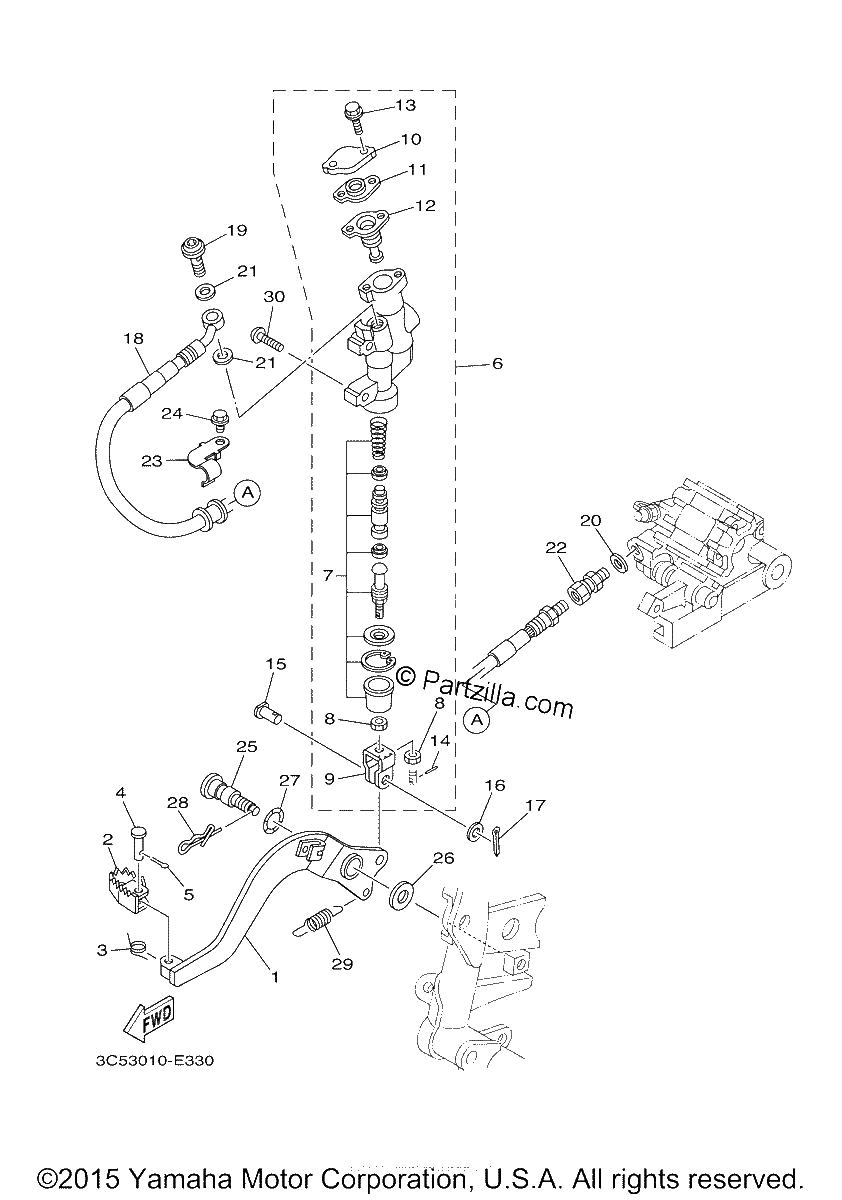 Diagrama de REAR MASTER CYLINDER