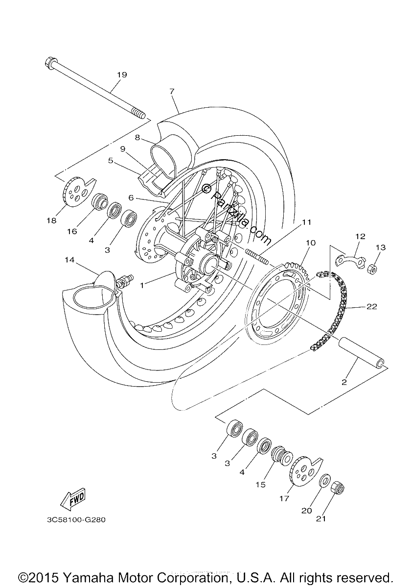 Diagrama de REAR WHEEL