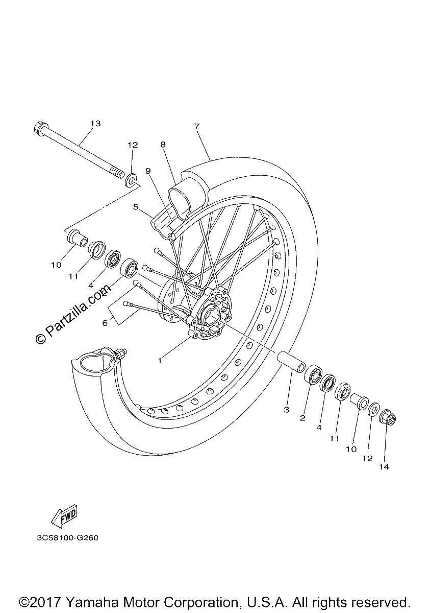 Diagrama de FRONT WHEEL