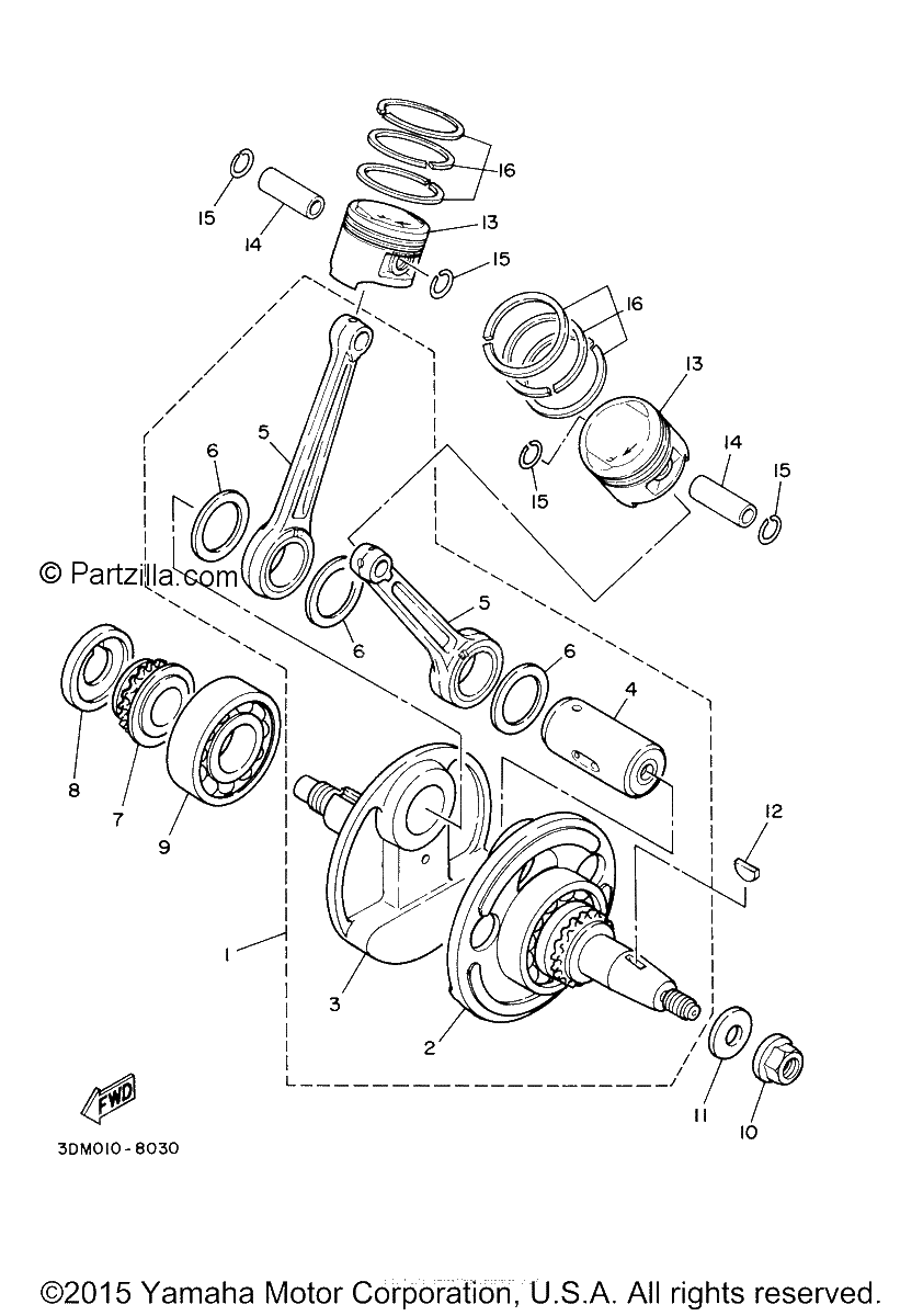 Diagrama de CRANKSHAFT PISTON