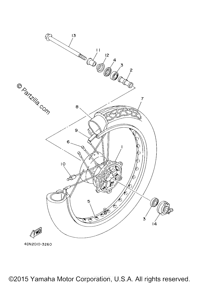 Diagrama de FRONT WHEEL