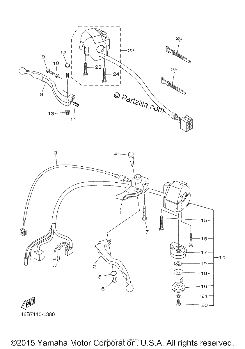 Diagrama de HANDLE SWITCH LEVER