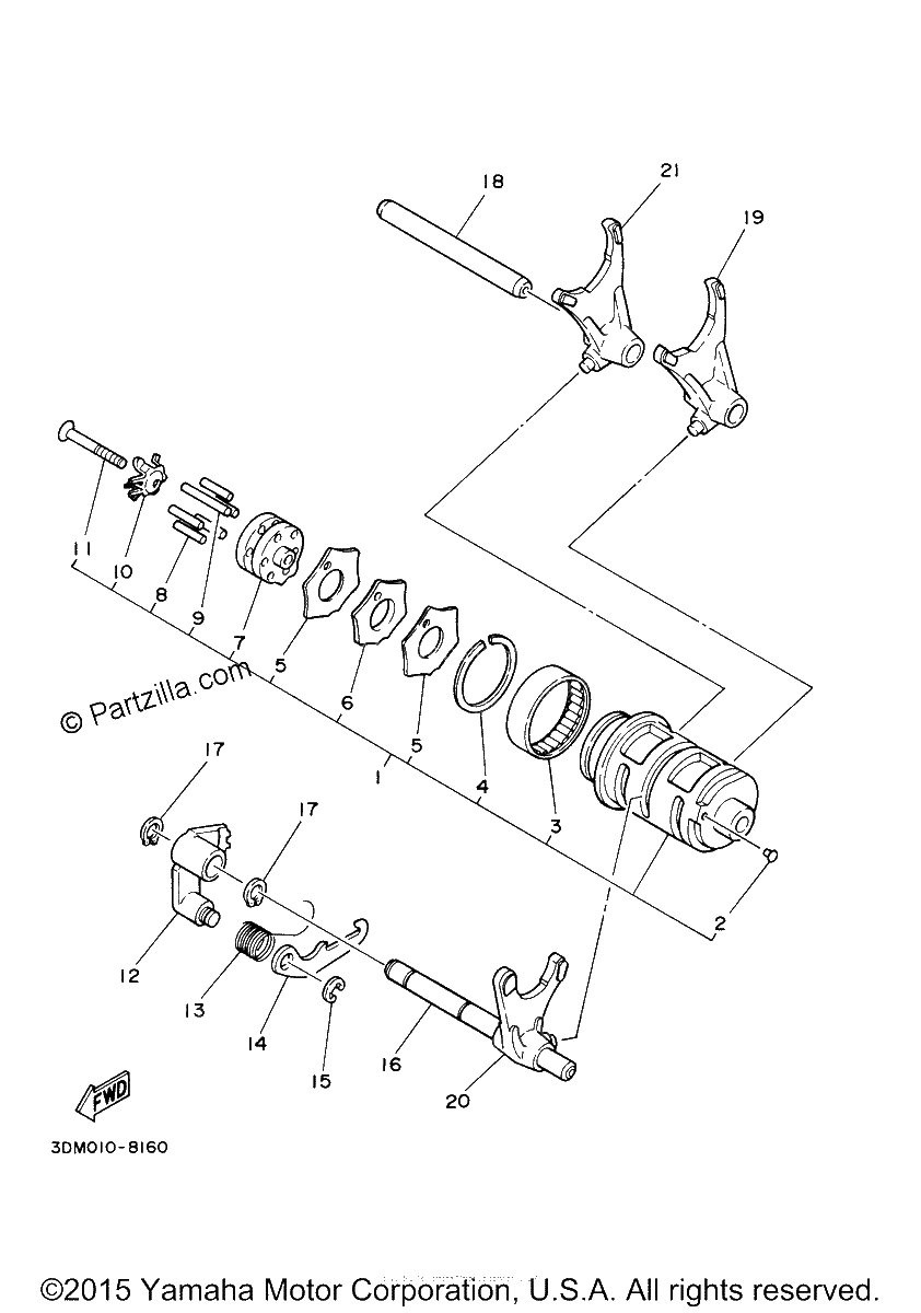 Diagrama de SHIFT CAM FORK