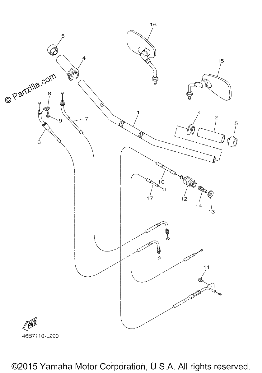 Diagrama de STEERING HANDLE CABLE