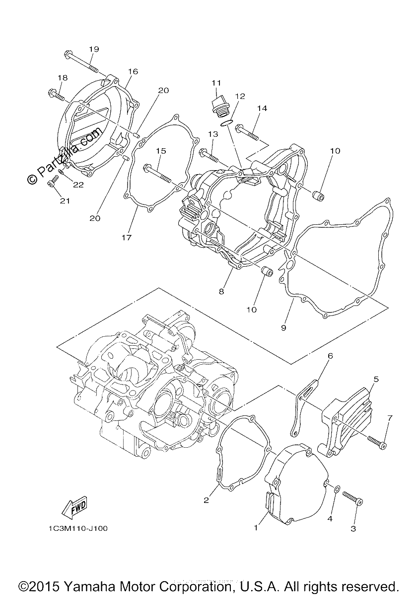 Diagrama de CRANKCASE COVER 1