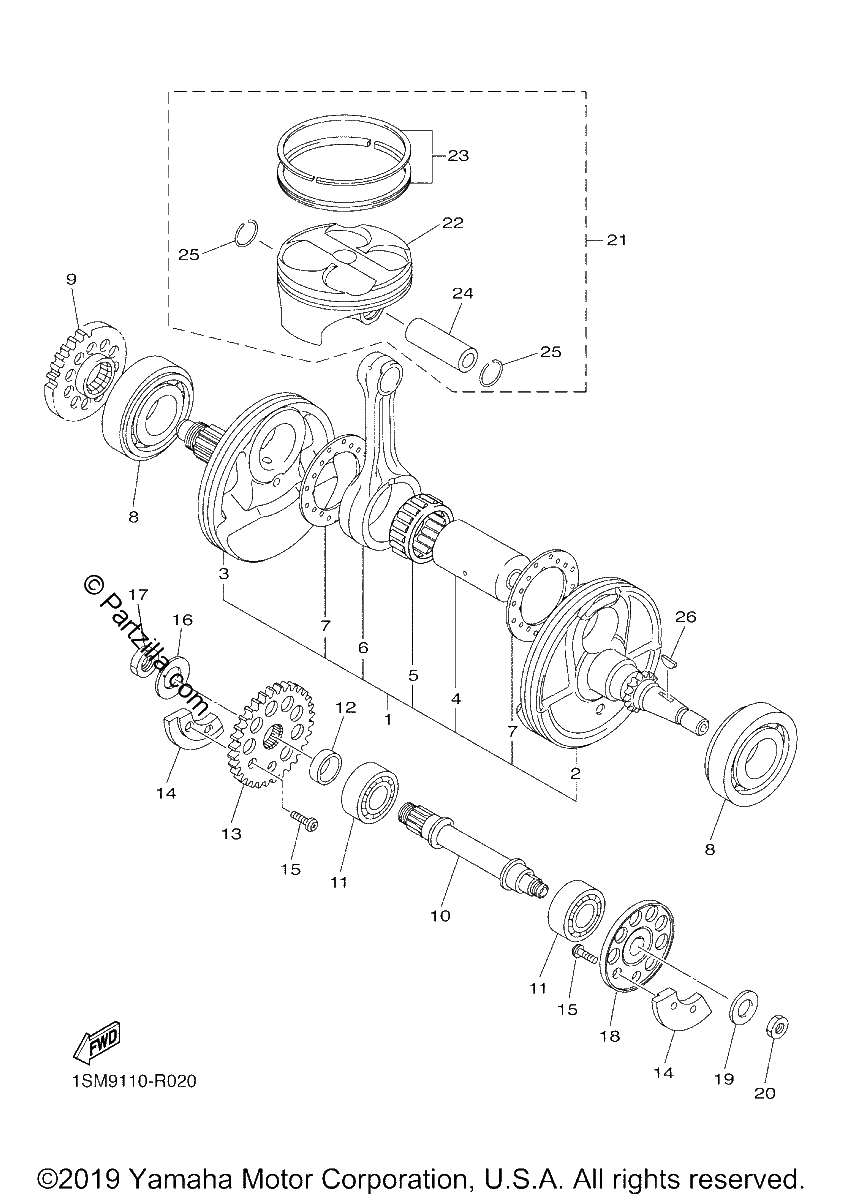 Diagrama de CRANKSHAFT PISTON