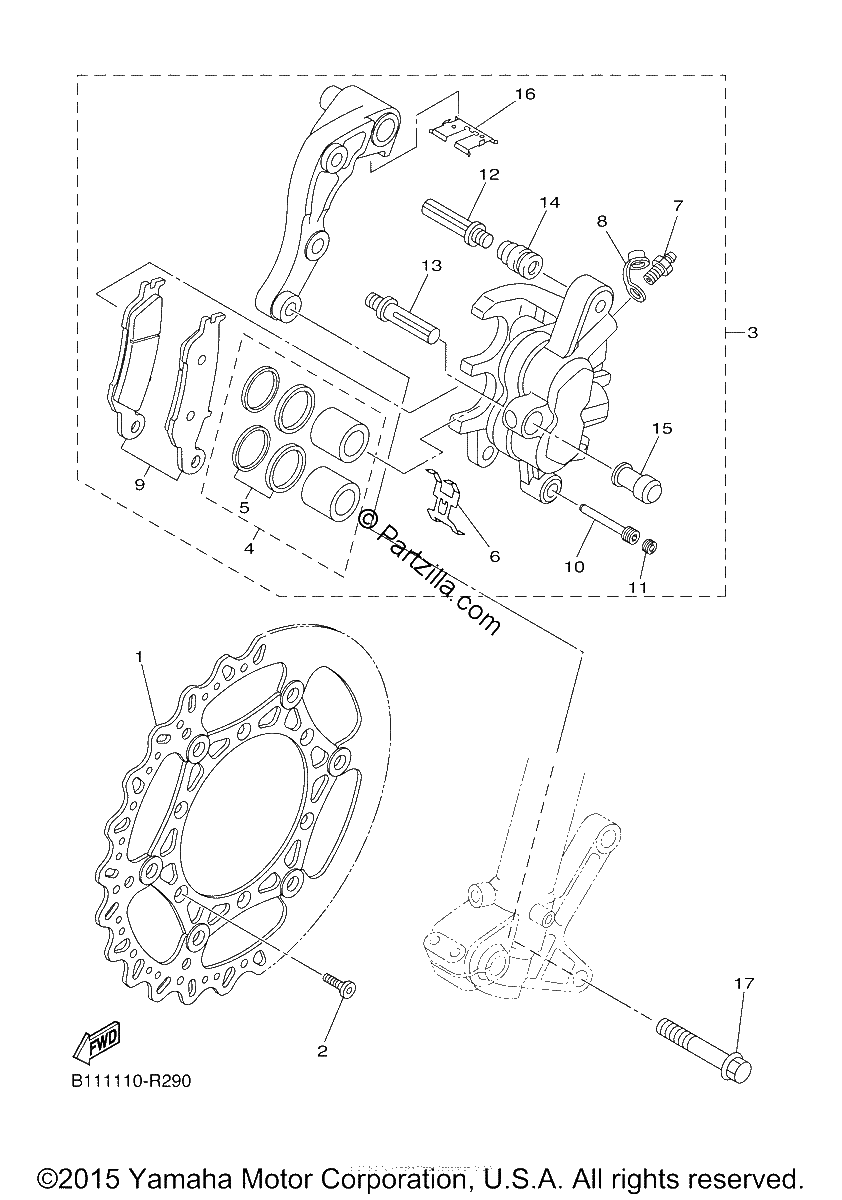 Diagrama de FRONT BRAKE CALIPER