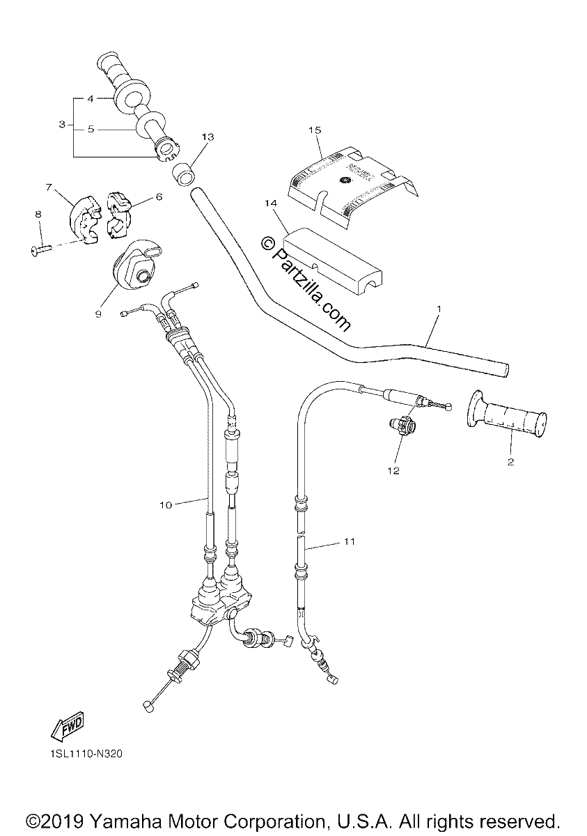 Diagrama de STEERING HANDLE CABLE