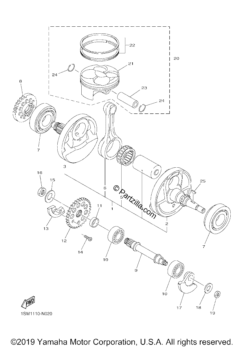 Diagrama de CRANKSHAFT PISTON