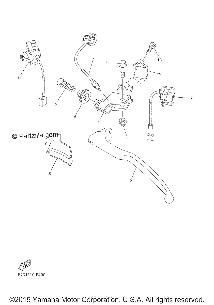 Diagrama de HANDLE SWITCH LEVER