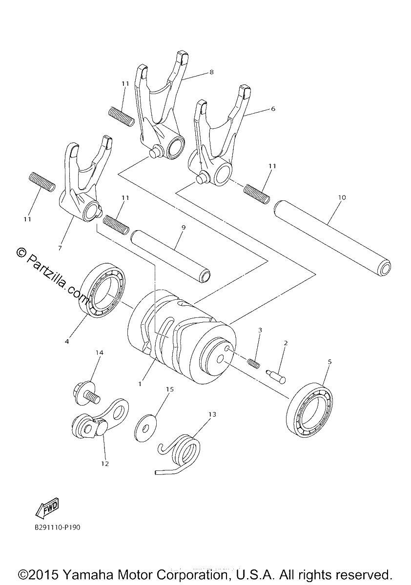 Diagrama de SHIFT CAM FORK