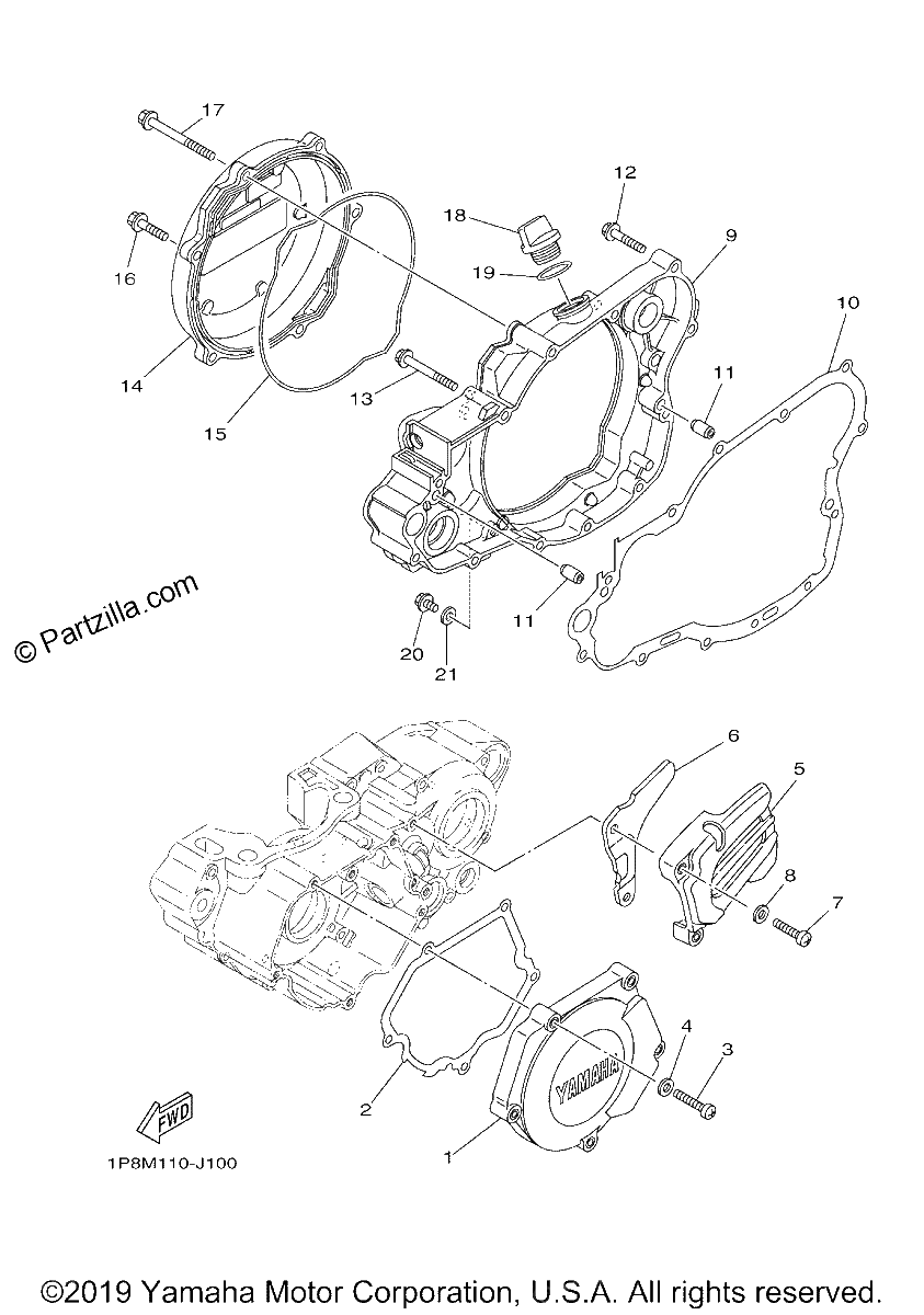 Diagrama de CRANKCASE COVER 1