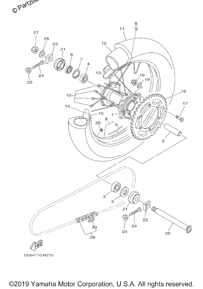 Diagrama de REAR WHEEL