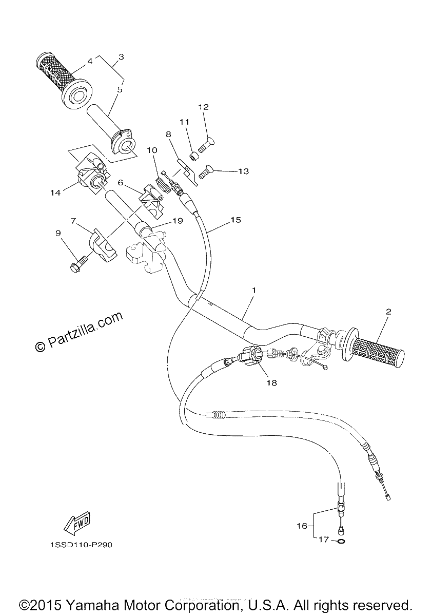 Diagrama de STEERING HANDLE CABLE