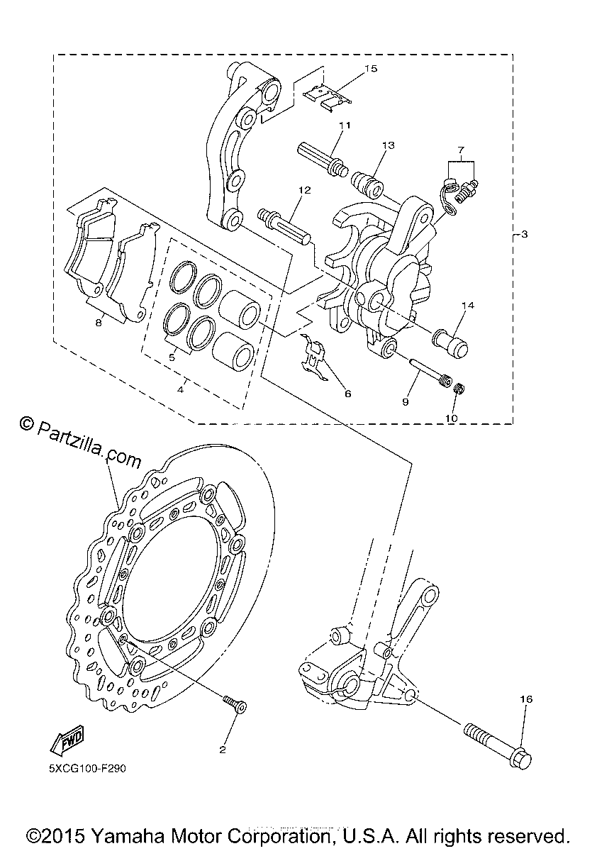 Diagrama de FRONT BRAKE CALIPER