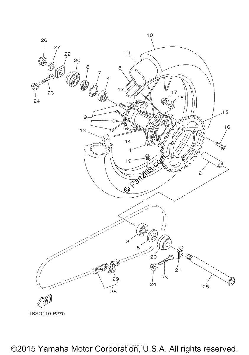 Diagrama de REAR WHEEL