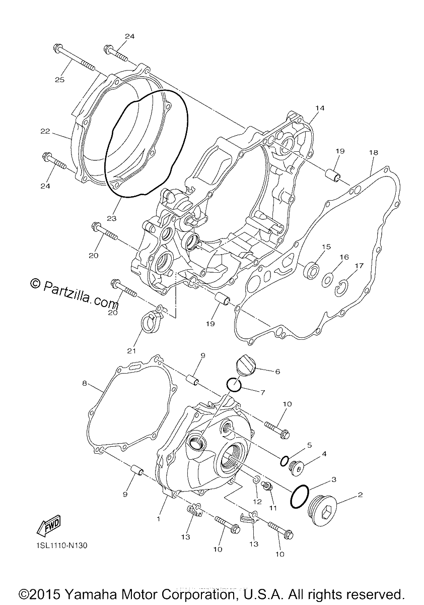 Diagrama de CRANKCASE COVER 1