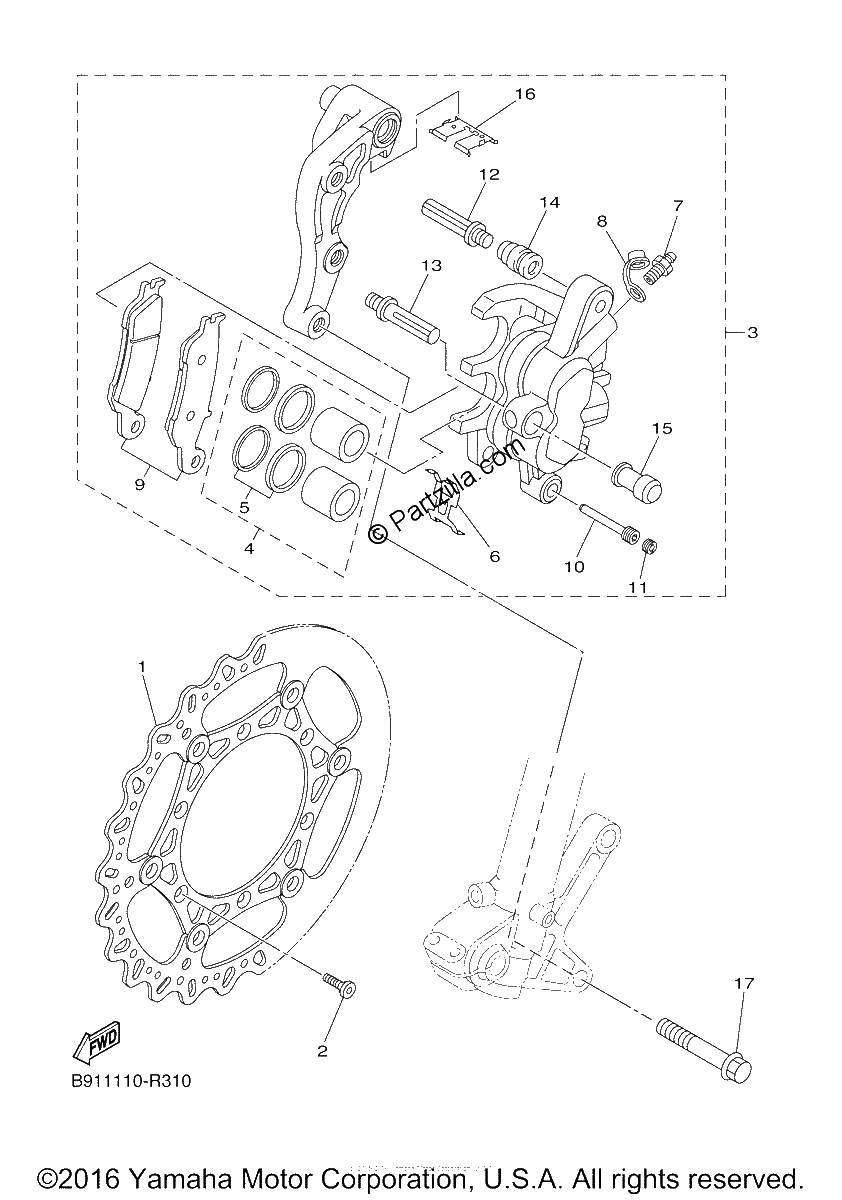 Diagrama de FRONT BRAKE CALIPER