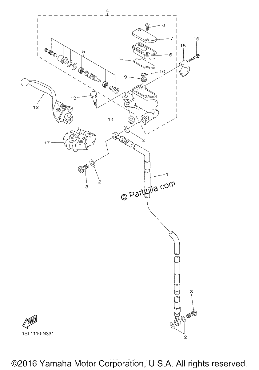 Diagrama de FRONT MASTER CYLINDER