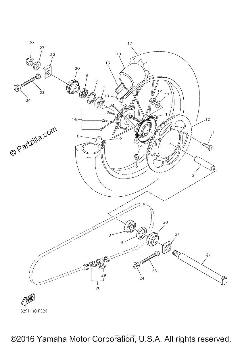 Diagrama de REAR WHEEL