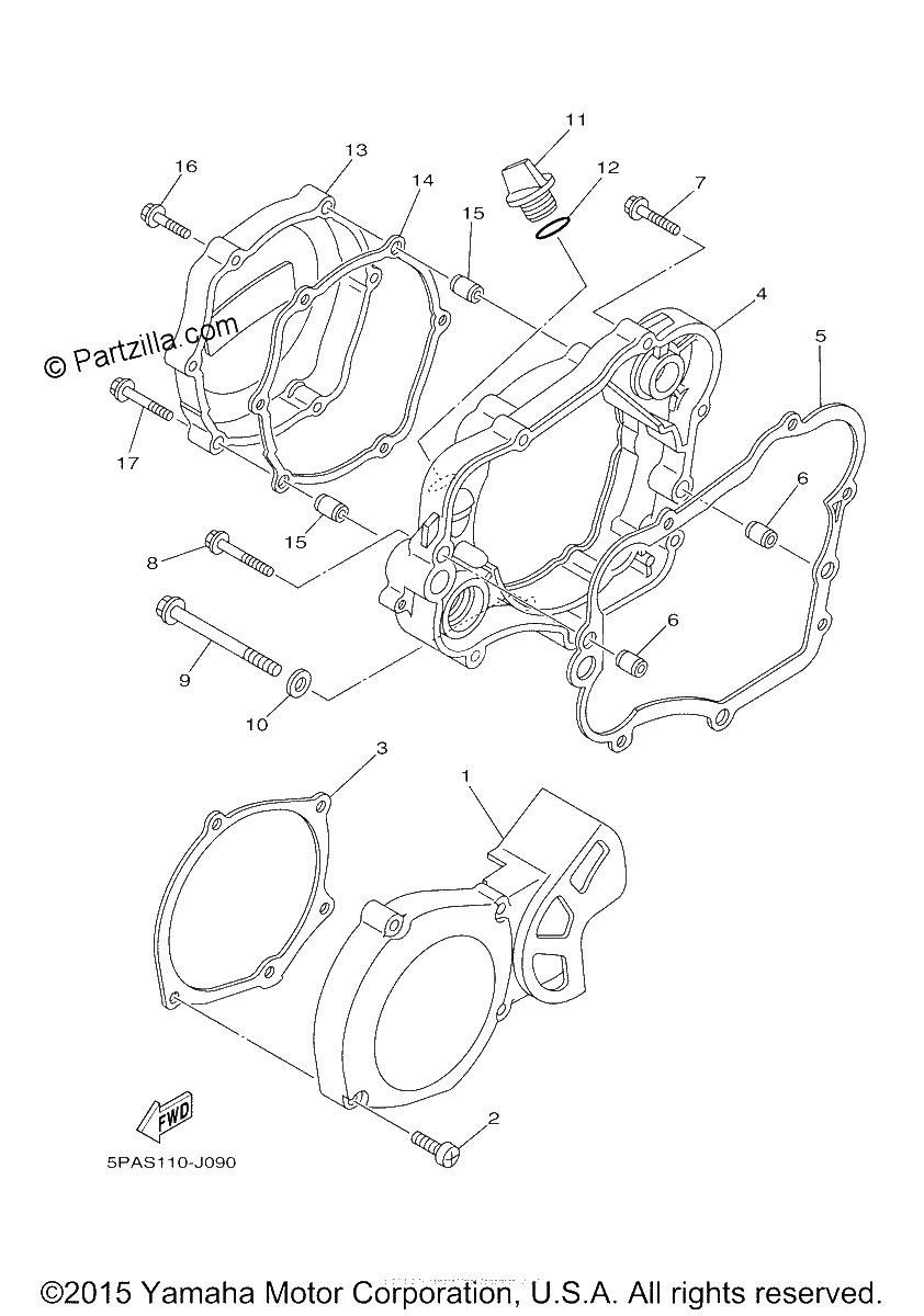 Diagrama de CRANKCASE COVER 1