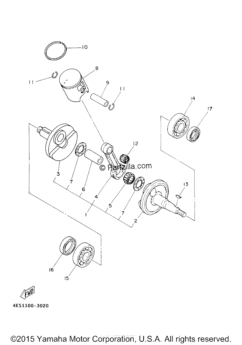 Diagrama de CRANKSHAFT PISTON