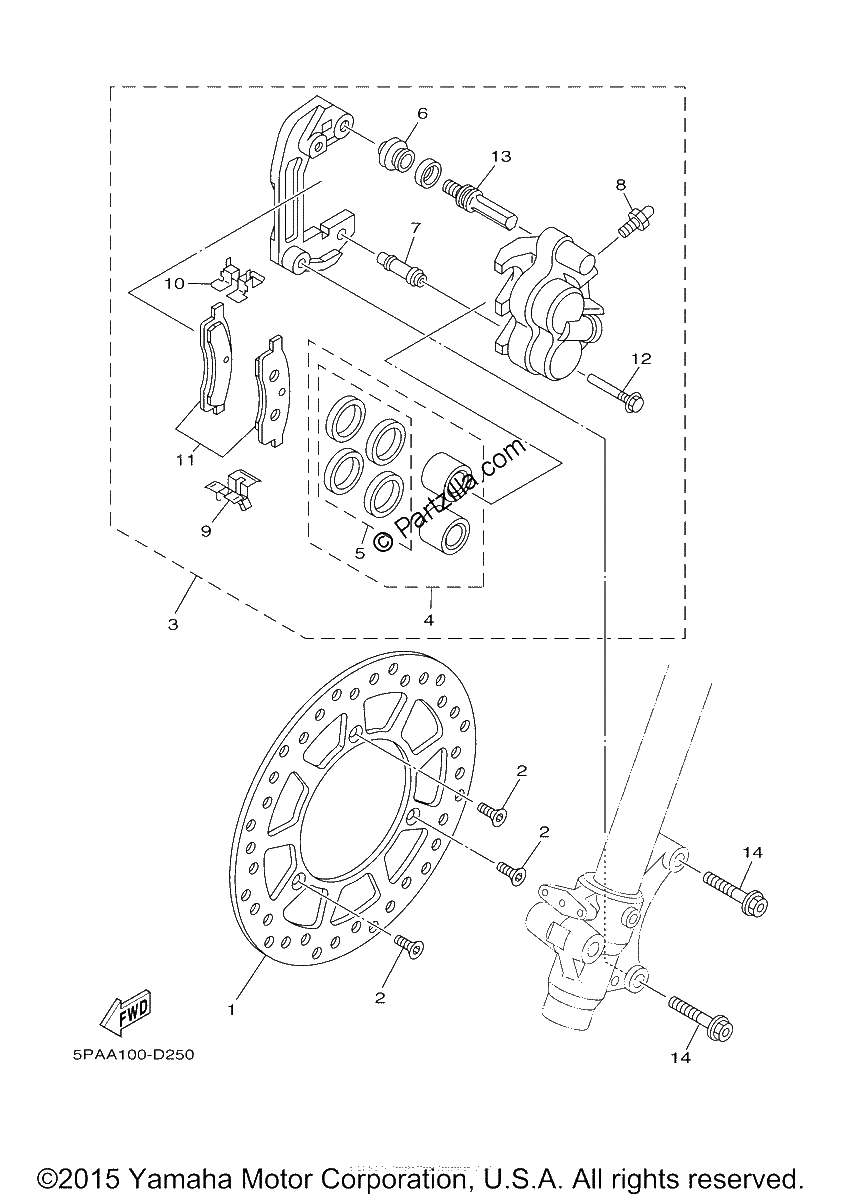 Diagrama de FRONT BRAKE CALIPER