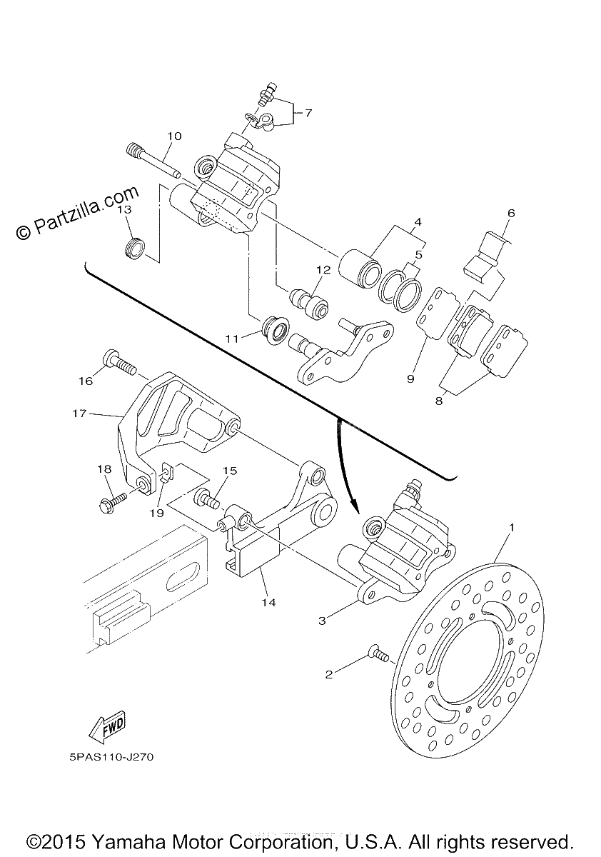Diagrama de REAR BRAKE CALIPER