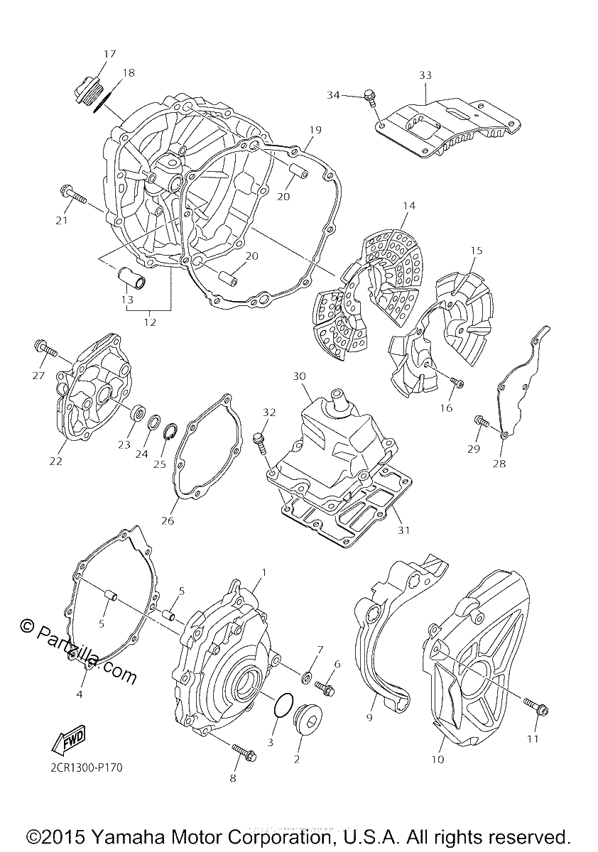 Diagrama de CRANKCASE COVER 1