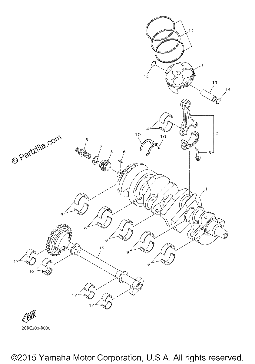Diagrama de CRANKSHAFT PISTON
